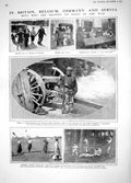 Original Old Antique Print 1914 Germany Servia War Children Funeral Gendarmes