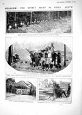 Original Old Antique Print 1914 Belgium Malines Antwerp Willebroeck Termo 20th