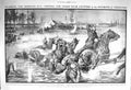 Original Old Antique Print 1914 Flood German Siers War Antwerp Termonde Horses
