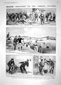 Original Old Antique Print 1914 Belgium German Siers War Red Cross Nursemaid