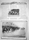 Original Old Antique Print 1914 Motor Car War Daimler Lorries King Edward Army