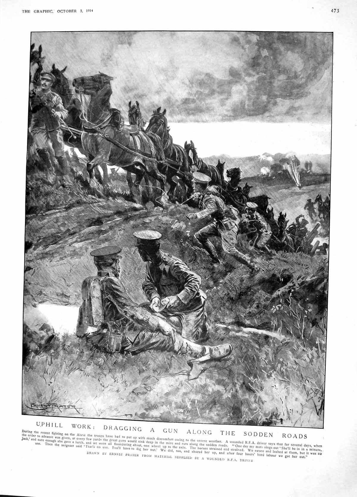 Original Old Antique Print 1914 War Siers R.F.A. Nurse Paris Hospital Hussar