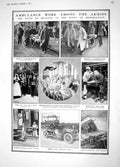 Old Antique Print 1914 Ambulance War Nurse Bradford Harrison Watson Field 20th