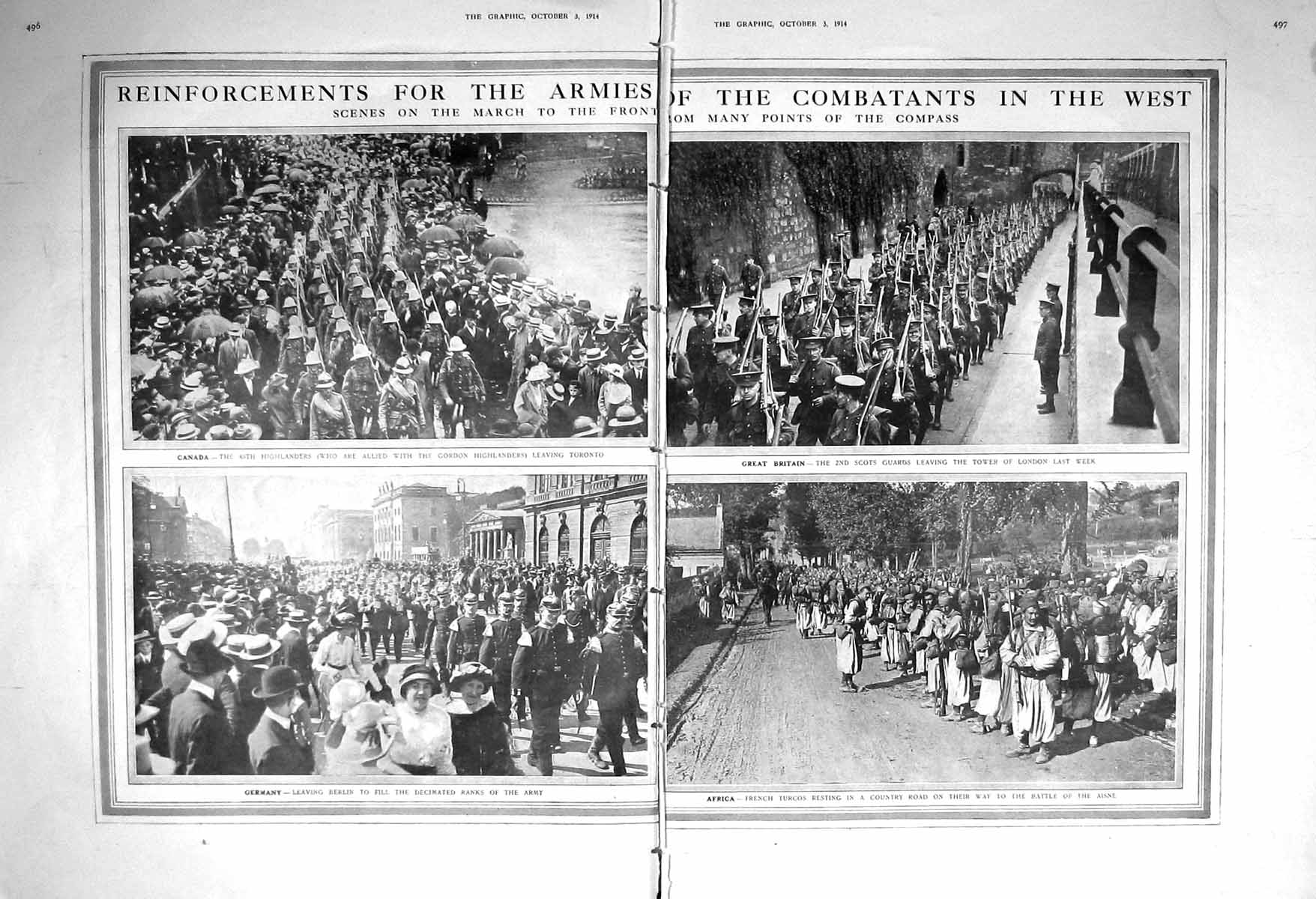 Original Old Antique Print 1914 Canada Siers War Great Britain Africa Germany