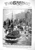 Original Old Antique Print 1914 War Ships Boats Antwerp Scheldt Burgess Holland