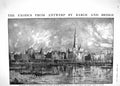 Original Old Antique Print 1914 Antwerp Exodus River Sceldt Bridge Barges Siers