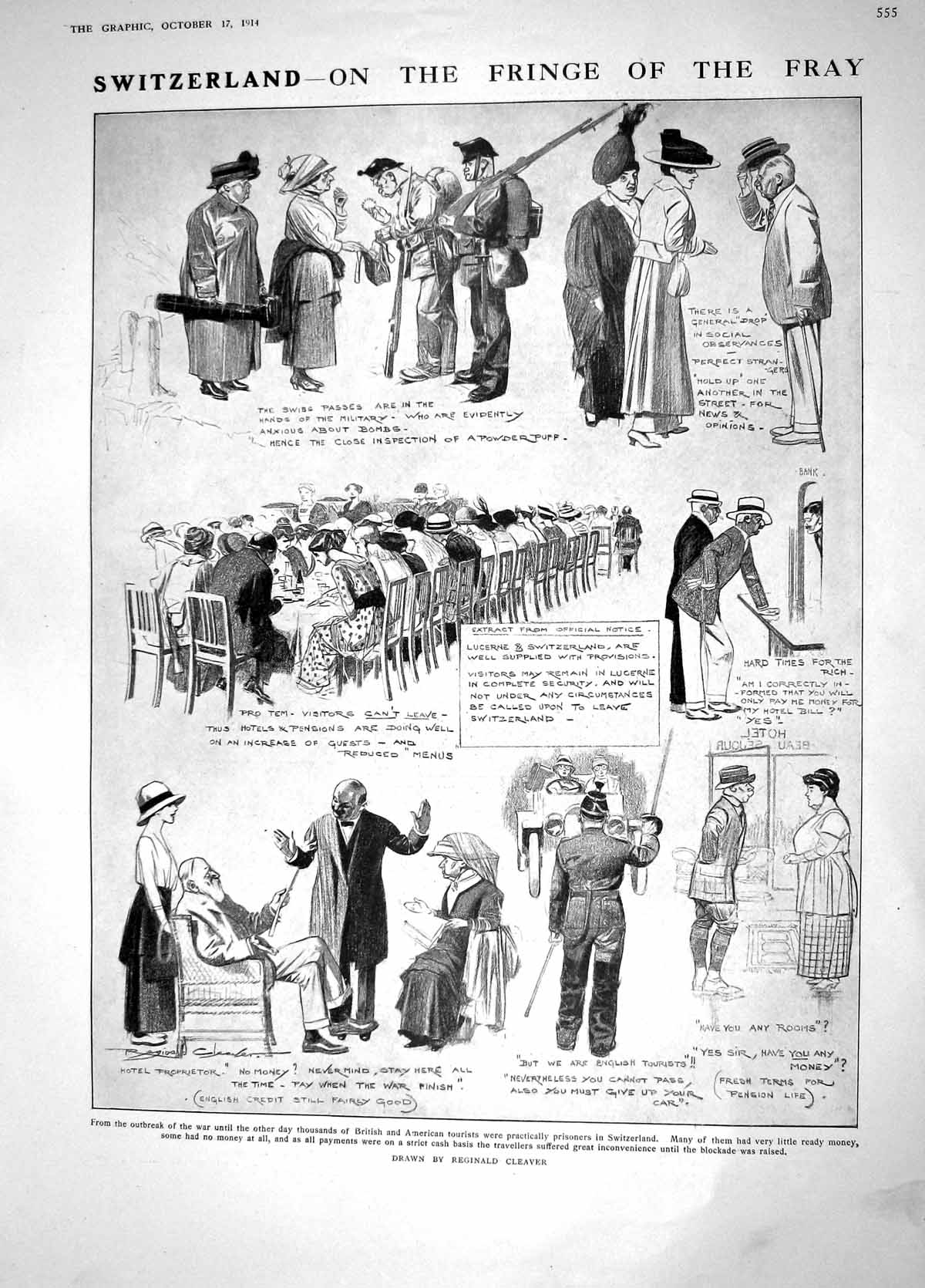 Old Antique Print 1914 Switzerland Military Mail Boats North Sea Goodwins 20th