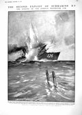 Original Old Antique Print 1914 German Destroyer Ship Submarine Horton N 20th