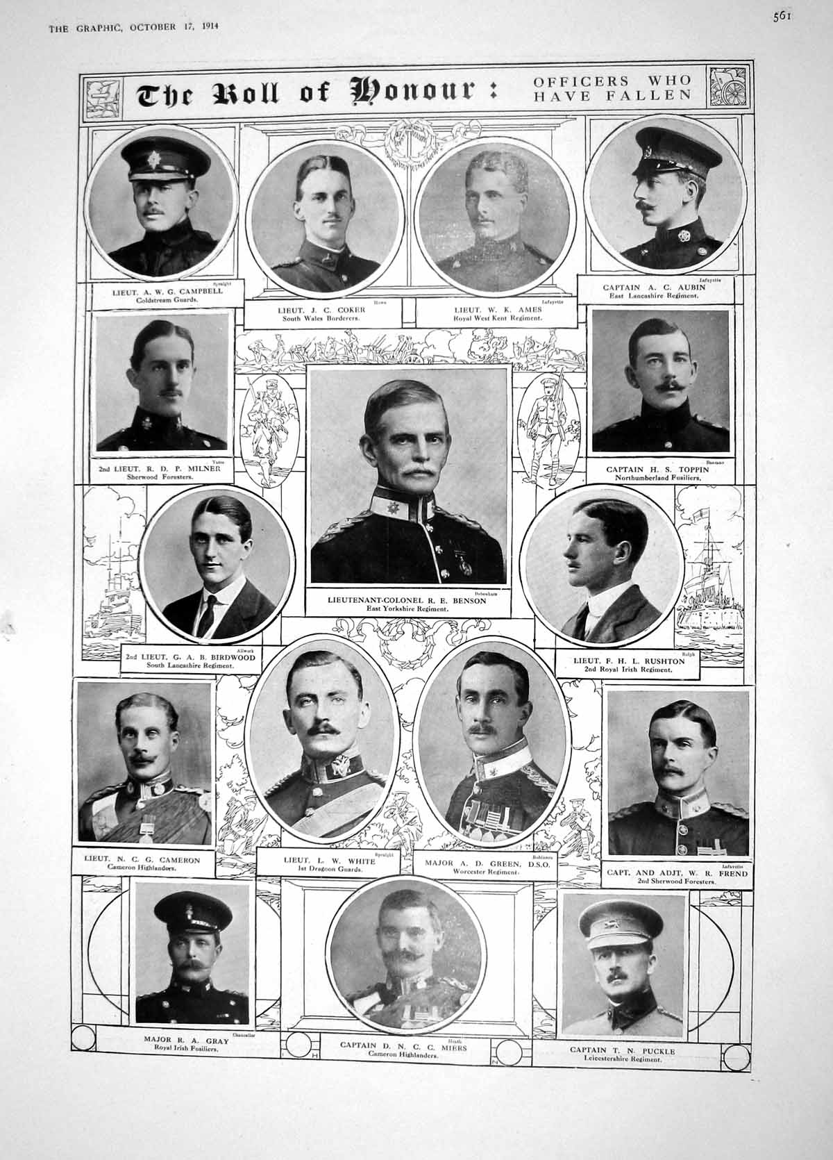 Old Antique Print 1914 War Benson Coker Ames Green Gray Women Red Cross 20th