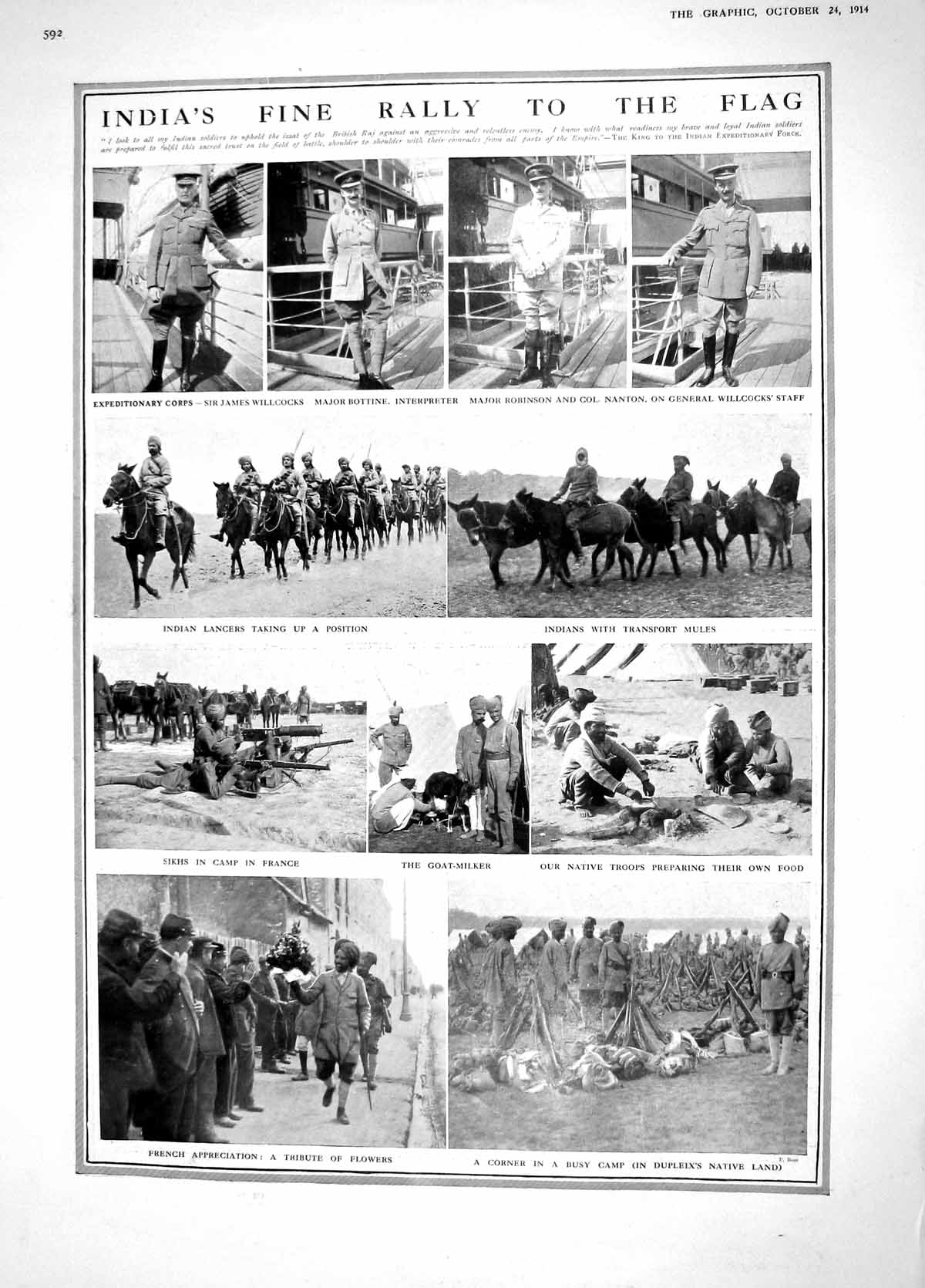 Original Old Antique Print 1914 India Siers Willcock Bottine Jamaica Tahiti War