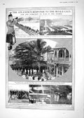 Original Old Antique Print 1914 Union Jack Apia Samoa Marshall War Belgium 20th