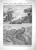 Original Old Antique Print 1914 Lord Fisher Joffre Russia Map Britain Stornoway