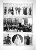 Old Antique Print 1914 Belgian Priest Red Cross Nurse Abbot War Welch Ley 20th