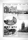Old Antique Print 1914 Flood Flanders France Ypres Lierre War Ramscapelle 20th