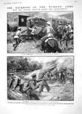 Old Antique Print 1914 Russian Army Cossacks Poland War Vierzon Limoges 20th