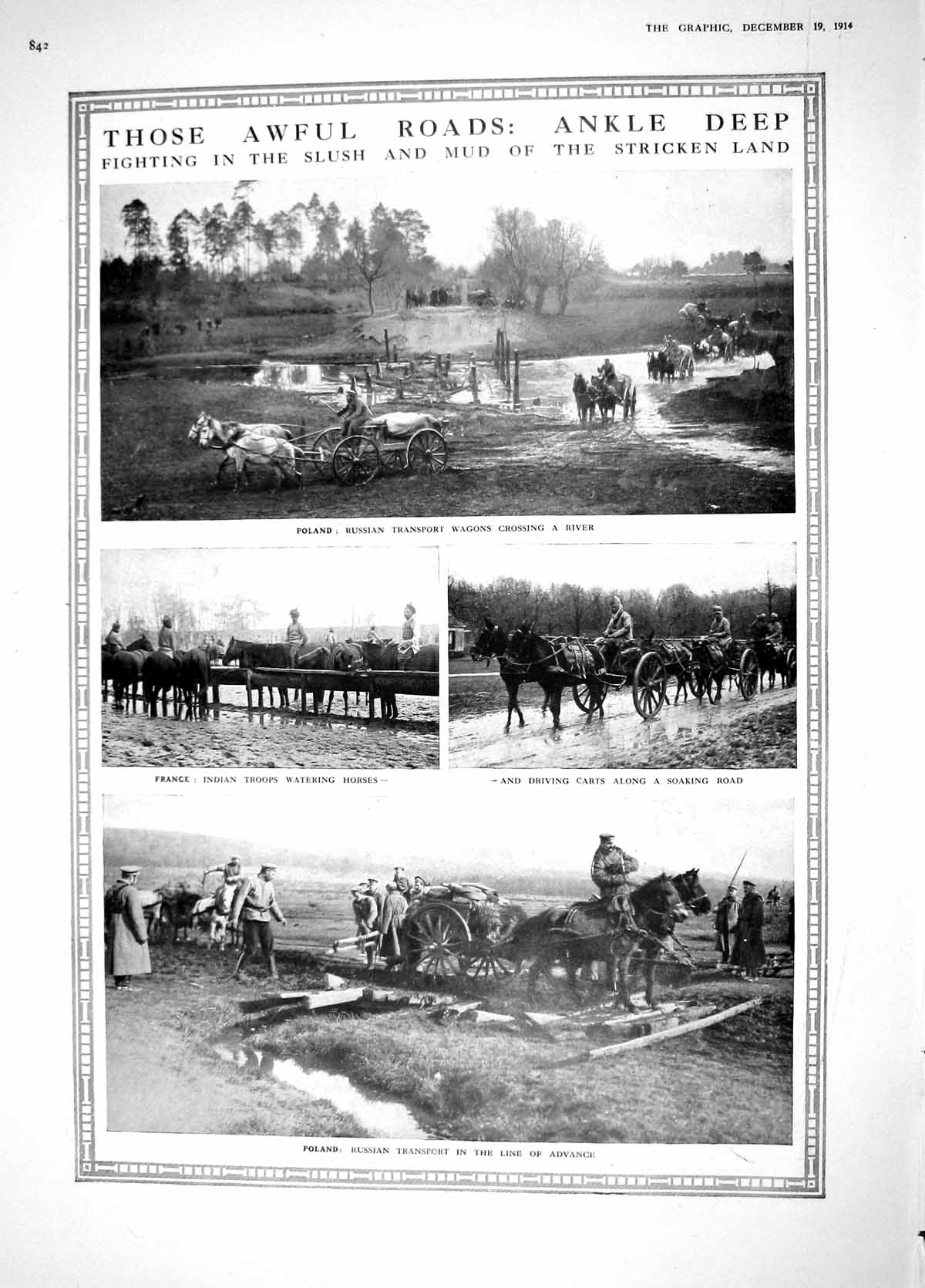 Old Antique Print 1914 Poland Russian Transport War Sheikh-Ul-Islam Islam 20th