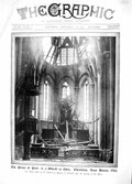 Original Old Antique Print 1914 High Altar Church Radom Poland Passage Huns