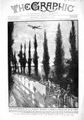 Old Antique Print 1915 Anti-Aircraft Gun War German Aeroplane Ypres Nevin 20th