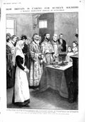 Original Old Antique Print 1915 Russian War Siers Service Petrograd Buchanan