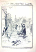 Old Antique Print 1915 Street Scene War France Aircraft Territorials Eno 20th