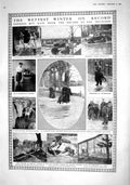 Old Antique Print 1915 Eton Salisbury Maidenhead Floods Zeppelin Cuxhaven 20th