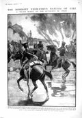 Original Old Antique Print 1915 Somerset Yeomanry Tom Brown Ypres War Bombing