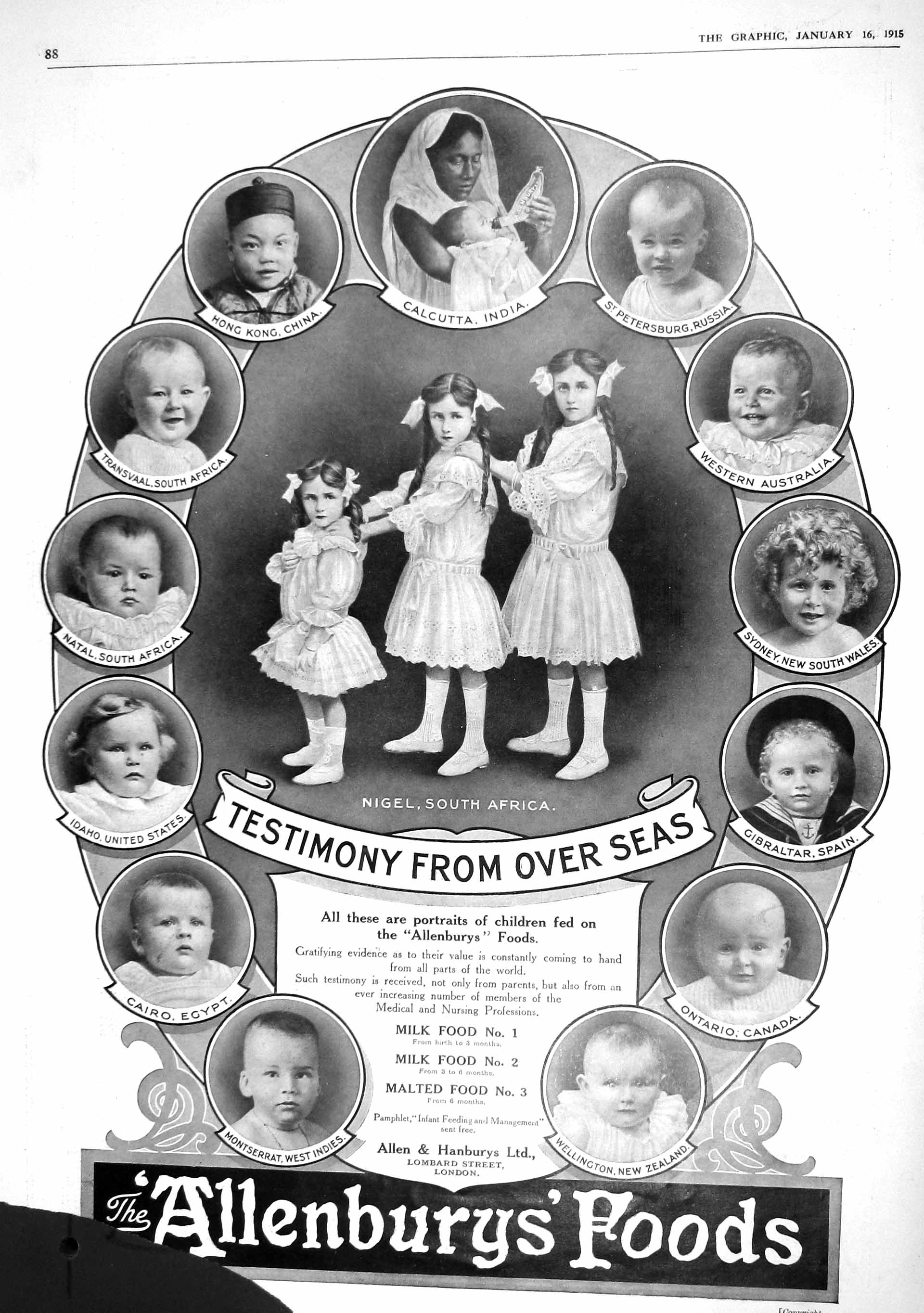 Original Old Antique Print 1915 Allenburys Food Children Buchanan Scotch Whisky