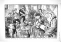 Original Old Antique Print 1915 Belgian Refugees Cirque Paris French War Siers