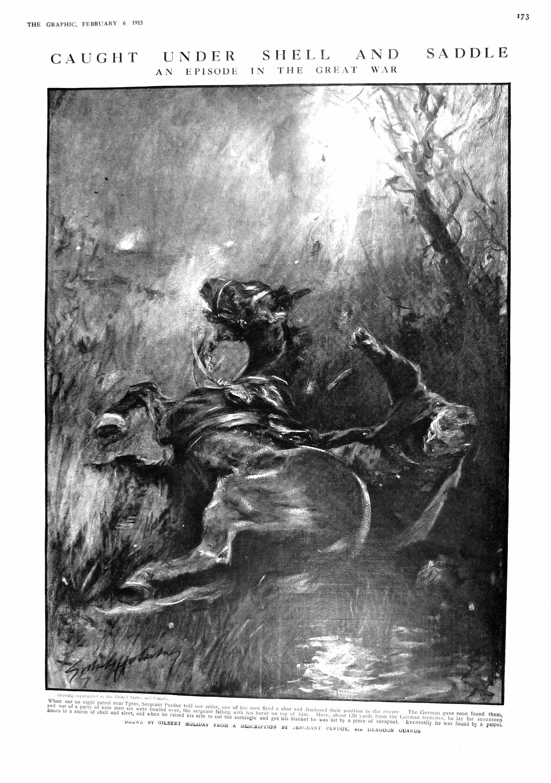 Old Antique Print 1915 War Ypres Perdue Horse Kitchener Egypt Suez Canal 20th