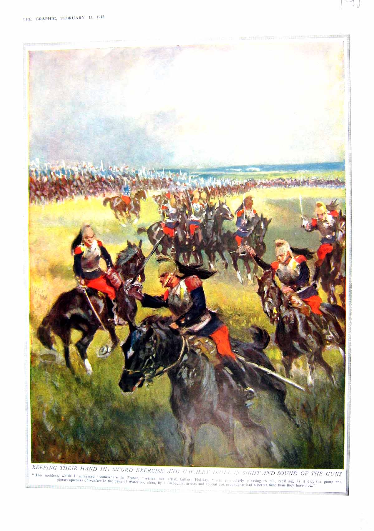 Original Old Antique Print 1915 Sword Exercise War Siers France Chloroform 20th