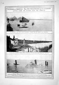 Old Antique Print 1915 Floods Ramscapelle Dixmude Crimea Memorial Herbert 20th
