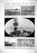Old Antique Print 1915 War Ships Dardanelles Submarine Cadogan Nadir Pony 20th