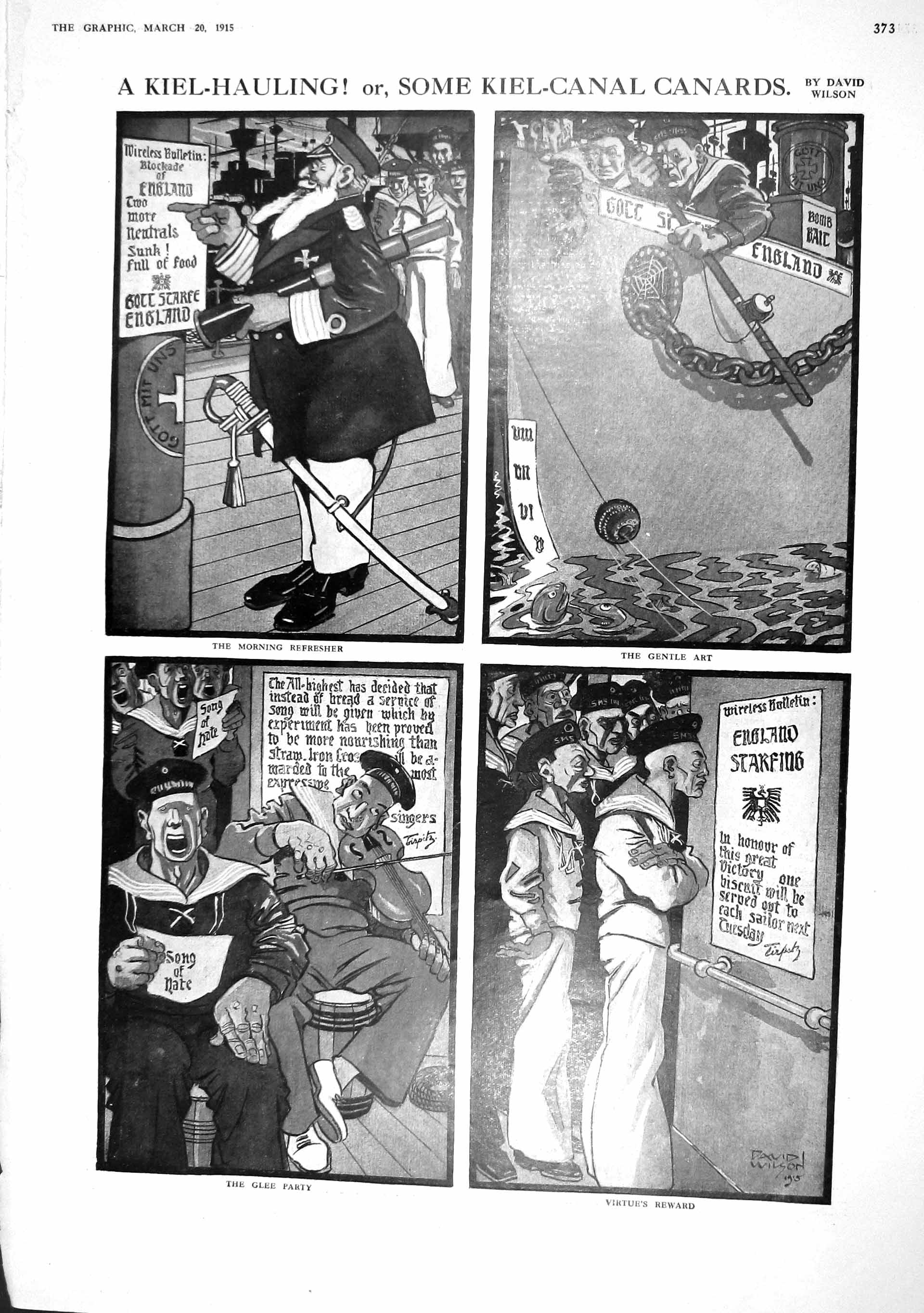 Old Antique Print 1915 Kiel Canal Canards Sailors Ranjitsinhji Lord Hawke 20th