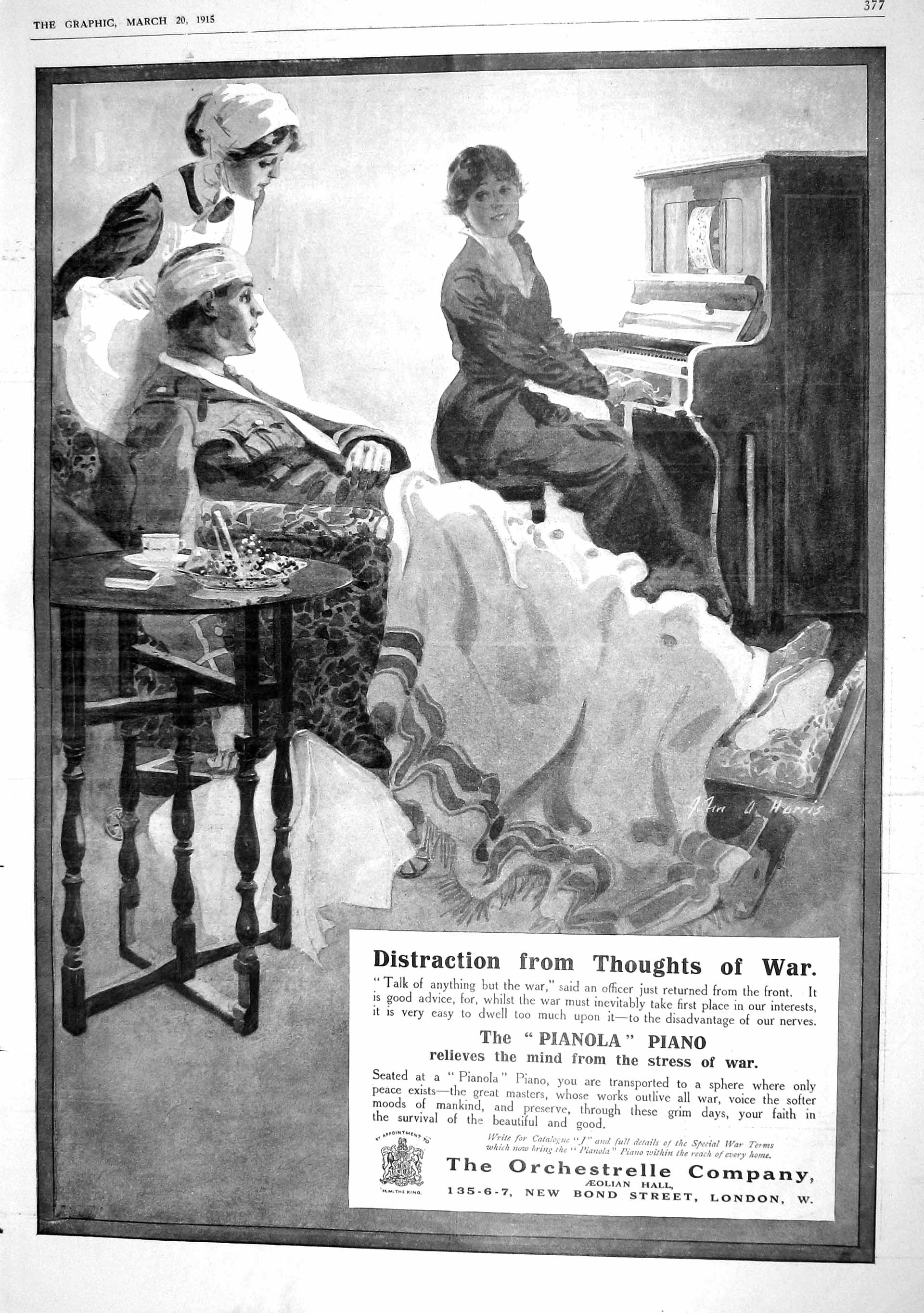 Old Antique Print 1915 Pianola Piano London Paris Fashion Robinson Moore 20th