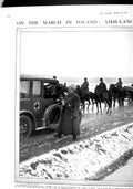 Original Old Antique Print 1915 War Poland Ambulance Siers Snow Red Cross 20th