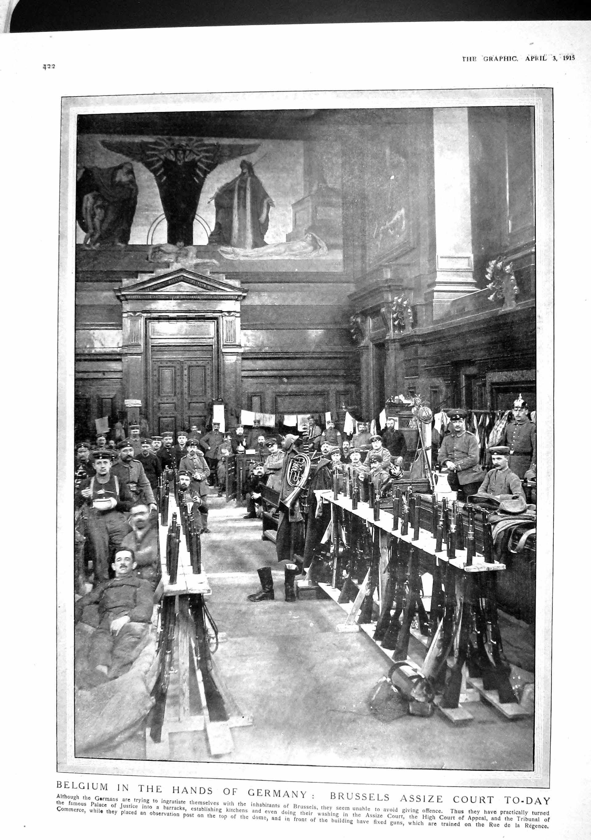 Old Antique Print 1915 Belgium Brussels Assize Court Map Dardanelles War 20th