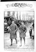 Old Antique Print 1915 Prince Wales War Motor Lorries Ambulance Red Cross 20th