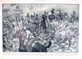 Original Old Antique Print 1915 War Cavalry Battle Field Marne Siers Horses