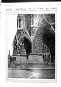 Original Old Antique Print 1915 Reims Cathedral War La Hooghe Hospital Pecherie