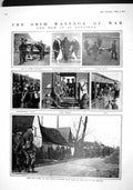 Original Old Antique Print 1915 War John French Siers Ypres Flanders Navies