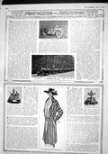 Old Antique Print 1915 Vauxhall Motor Car France Standard London Fashion 20th