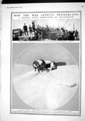 Old Antique Print 1915 War Switzerland Jura Mountains Howitzer War Weapon 20th