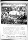Original Old Antique Print 1915 Queen Alexandra Hut Aldershot Army Bowden Wynne