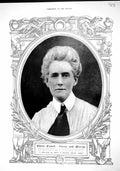 Original Old Antique Print 1915 Portrait Edith Cabell War Nurse Martyr 20th