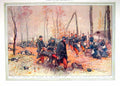 Original Old Antique Print 1915 Colour Great War Siers Injured Dead Scott 20th