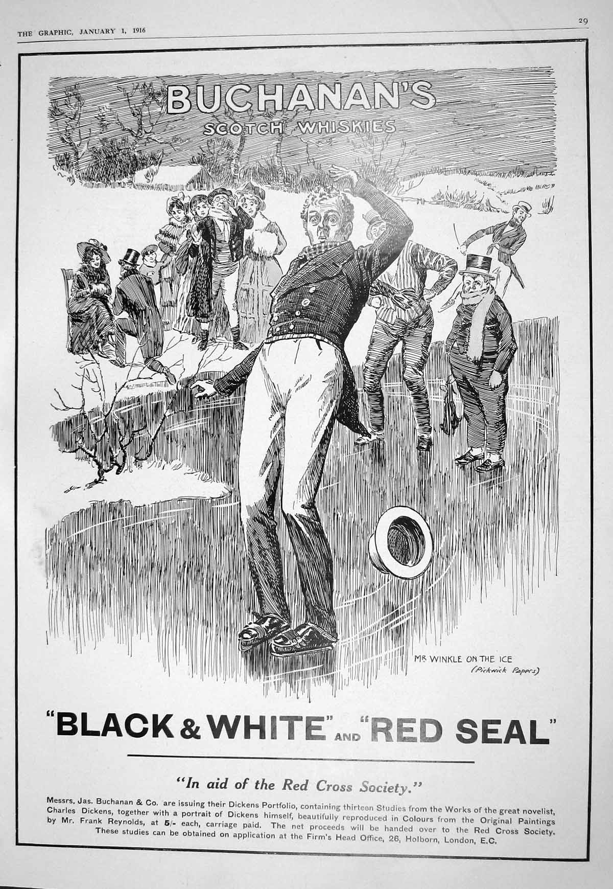 Old Print 1916 Buchanan'S Scotch Whisky Mellin'S Food Scroll Fate Wilson 20th