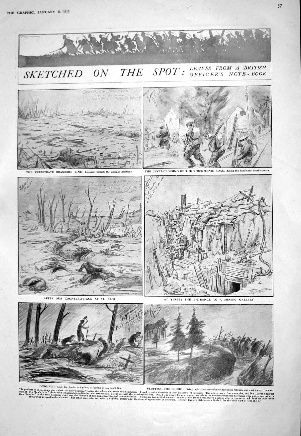 Old 1916 War Ypres France Mining Gallery Boche Army Service Corps Bak 20th