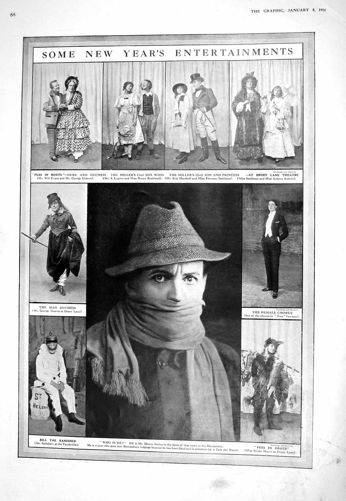 Old 1916 Theatre Henry Ainley Graves Salisbury War Italy Boy Guide So 20th