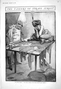 Antique Old Print 1916 Comedy War Tailors Strafe Street Crown Prince Serbia