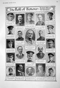 Old Print 1916 War Honour Lowther Whidborne Darling Burr Pease Bas Antinoe 20th
